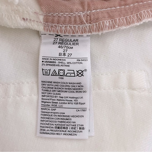 GAP 1969 Low Stretch Real Straight White Jeans, 27R - Picture 10 of 10